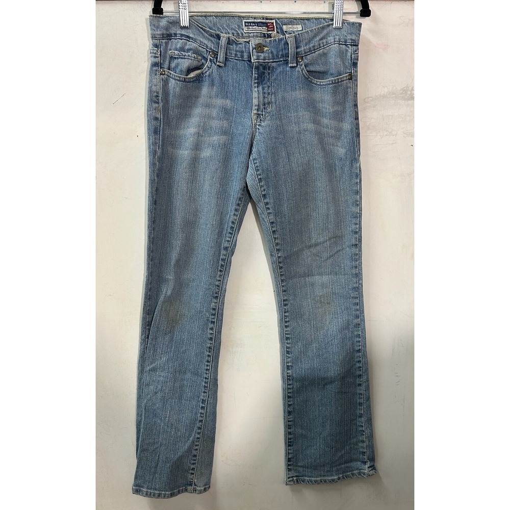 Old Navy Ultra Low Waist Bootcut Stretch Jeans Size 8 Light Wash Almost Vintage